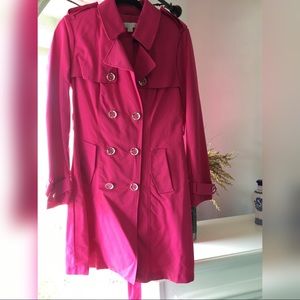 New York & Company Hot Pink Small Trench Coat